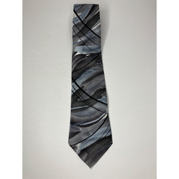 Jerry Garcia Mickey Collection Fifty-Two Abstract Gray Black Silk Mens Tie - Picture 2 of 5